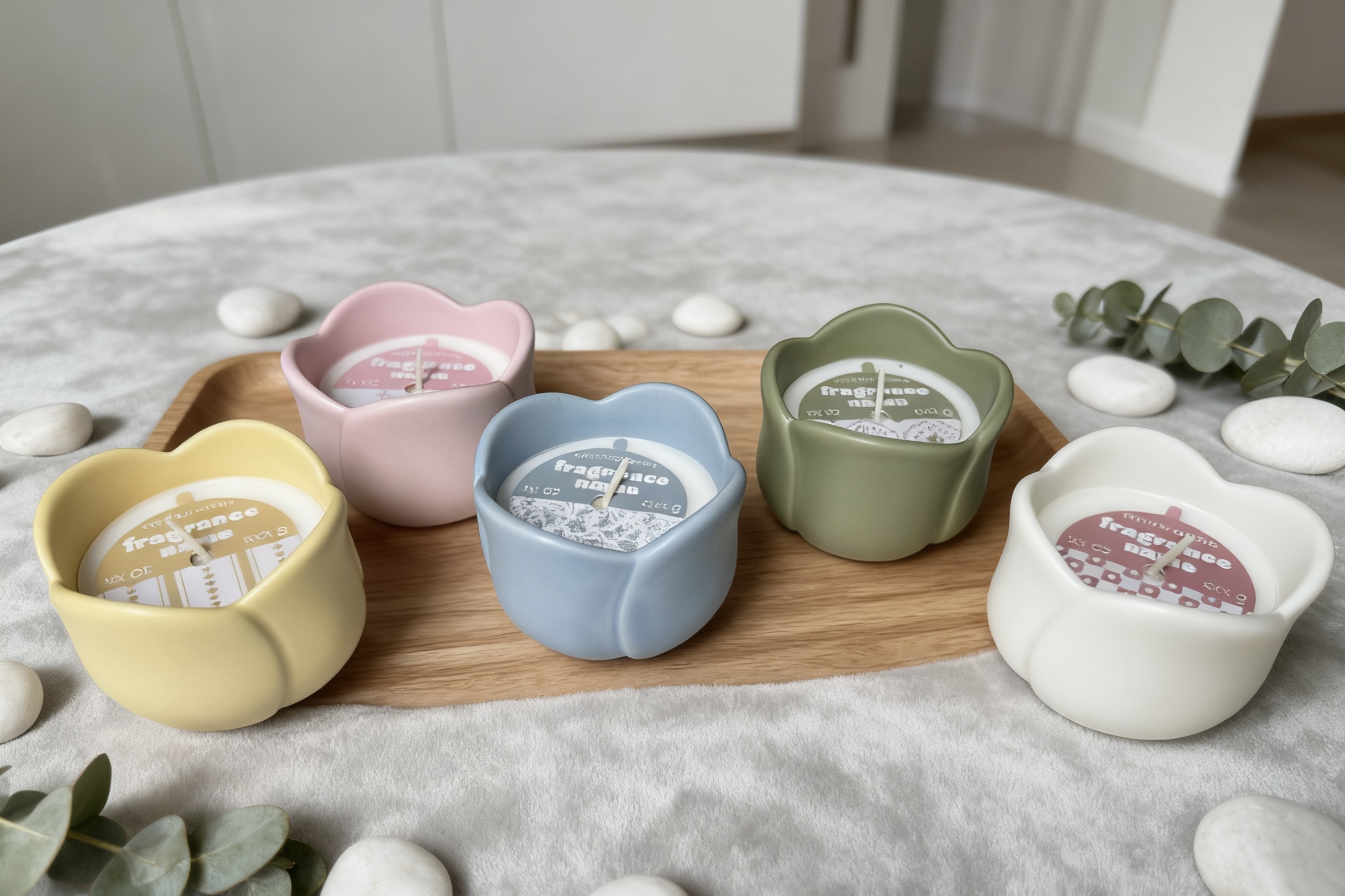 Ceramic Tulip candle (100g wax fill)